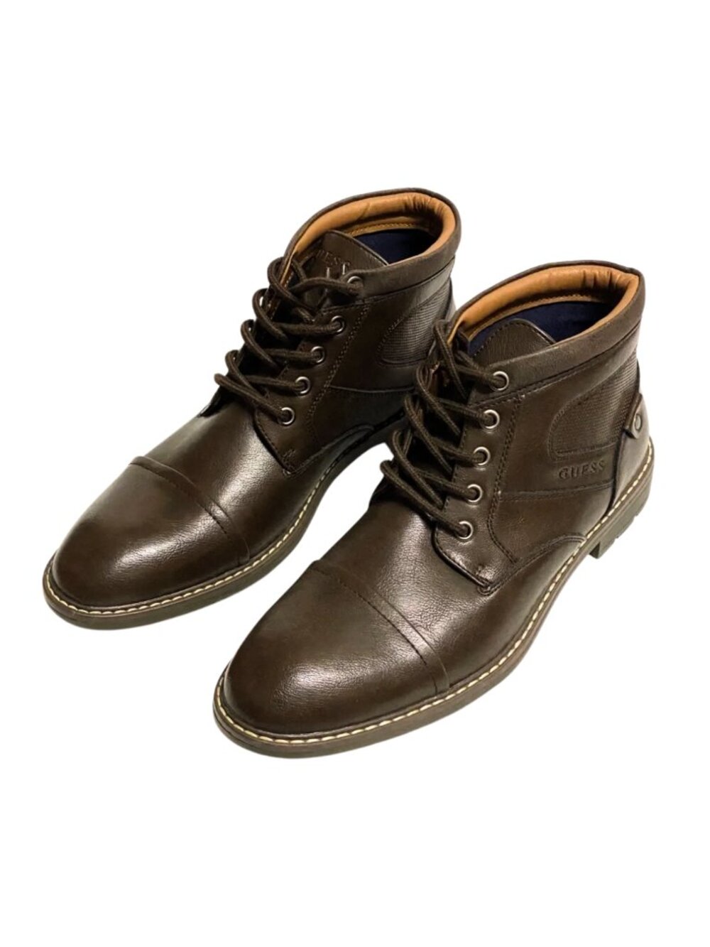 NEW Guess Men’s Dane Chukka Boot Brown Lace Up Cap Toe 7.5